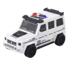 LEAN TOYS Policijos visureigis su inercine pavara, atidaromu bagažine, baltas