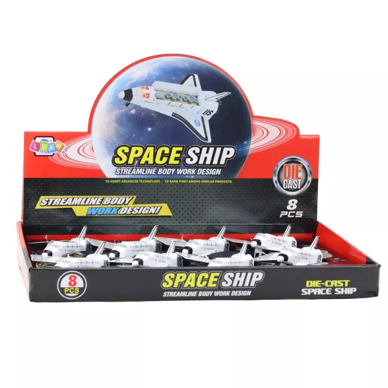 LEAN TOYS Spaceship Metal Pull-Back Drive White Markings