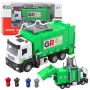 LEAN TOYS Šiukšliavežis su varikliu, 4 šiukšlių dėžėmis, šviesomis, garsais, žalias