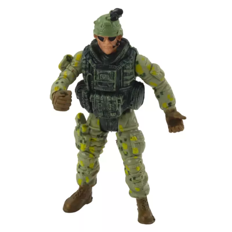 LEAN TOYS karinis rinkinys: karinis sraigtasparnis, kareivio figūrėlė