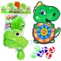 LEAN TOYS Įgūdžių žaidimas Taikinio šaudymo pistoletas Velcro kamuoliukai Dinozauras