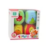 LEAN TOYS Minkštų kamuoliukų rinkinys mažiems vaikams Spalvingi vaisiai 4 vnt.