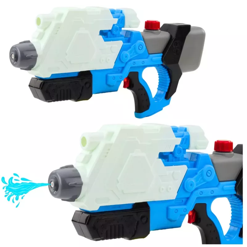 LEAN TOYS Mechanically Pumped Water Rifle Pistol White and Blue 650ml