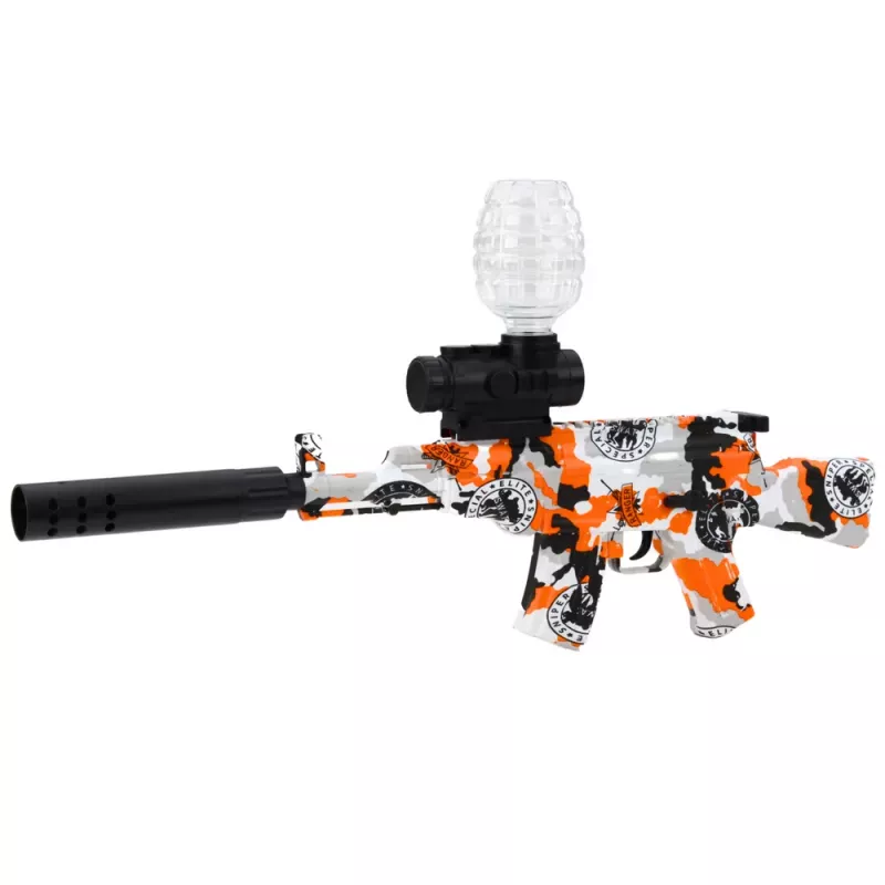 LEAN TOYS AK47 šautuvas vandens rutuliukams hidrogelio graffiti oranžinis