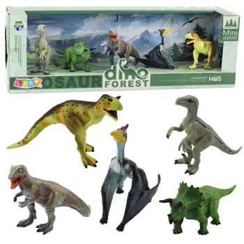 LEAN TOYS Realistinių miško dinozaurų figūrėlių rinkinys 5 vnt.