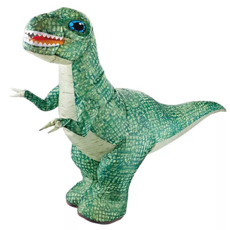 LEAN TOYS Didelis pripučiamas dinozauras su nuotolinio valdymo pulteliu RC Žalias 130 x 190 cm