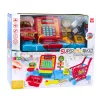 LEAN TOYS Parduotuvės rinkinys su kasos krepšeliu, maisto produktais, šviesomis ir garsais, spalvingas