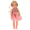 LEAN TOYS Lėlė su suknele ir kaspinu, ilgais plaukais, rožinė, šukomis, 38 cm