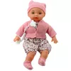 LEAN TOYS Kūdikio lėlės rinkinys su megztiniu, kepure, čiulptuku ir grandinėle, rožinis, 40 cm