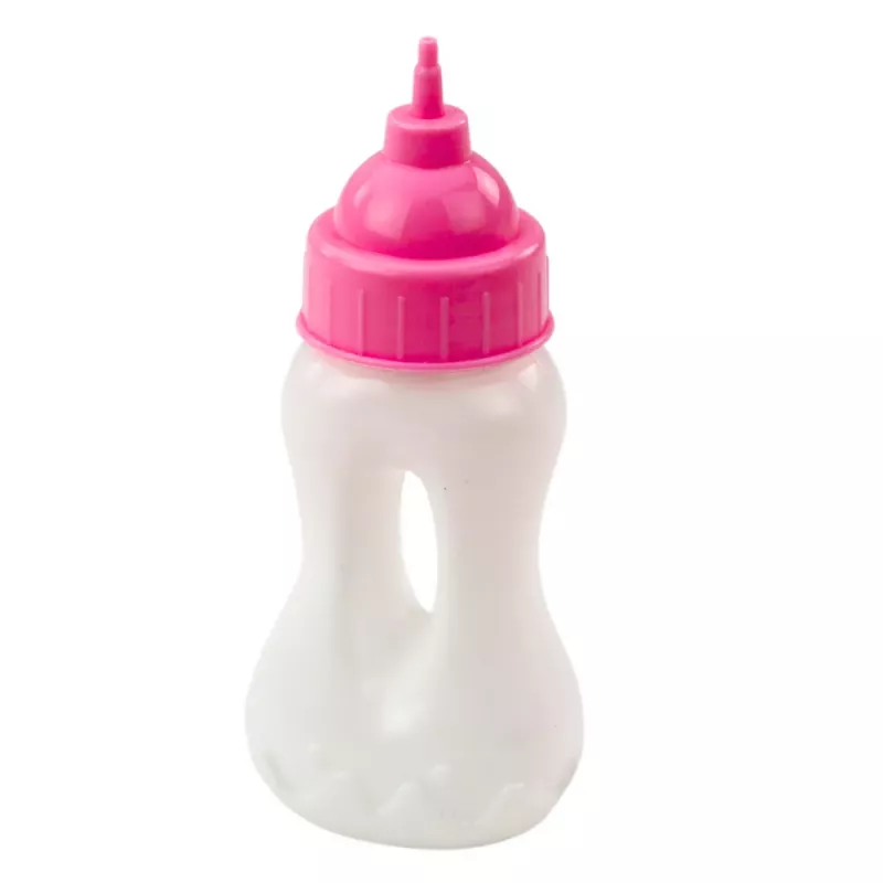 LEAN TOYS Kūdikio lėlė su maitinimo buteliuku, suknele, švelniai rožinė, garsai, 30 cm