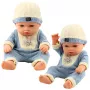 LEAN TOYS Baby Doll in Blue Knitted Outfit with Cap