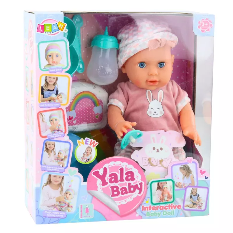 LEAN TOYS Baby Doll Infant Peeing Pink Set Accessories Sounds 35cm