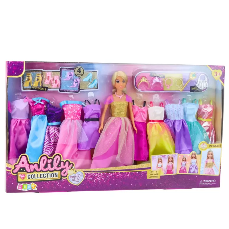 LEAN TOYS Large Fashion Set Anlily Collection Doll Dresses Accessories 24pcs
