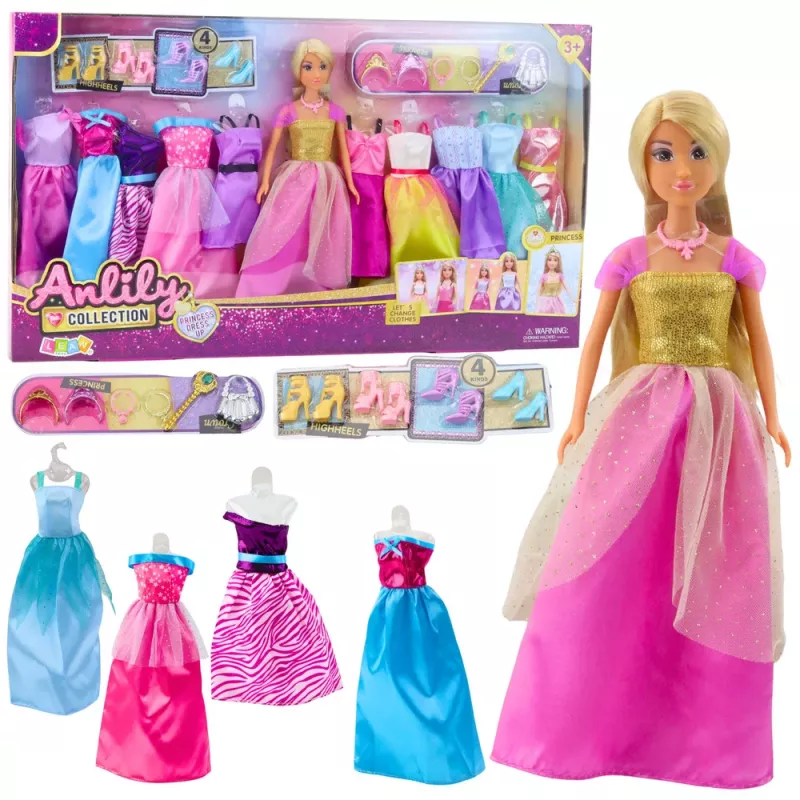 LEAN TOYS Large Fashion Set Anlily Collection Doll Dresses Accessories 24pcs