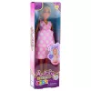 LEAN TOYS Anlily Nėščia Lėlė Šviesiai Rožinė Suknelė Taškeliais Ilgi Plaukai