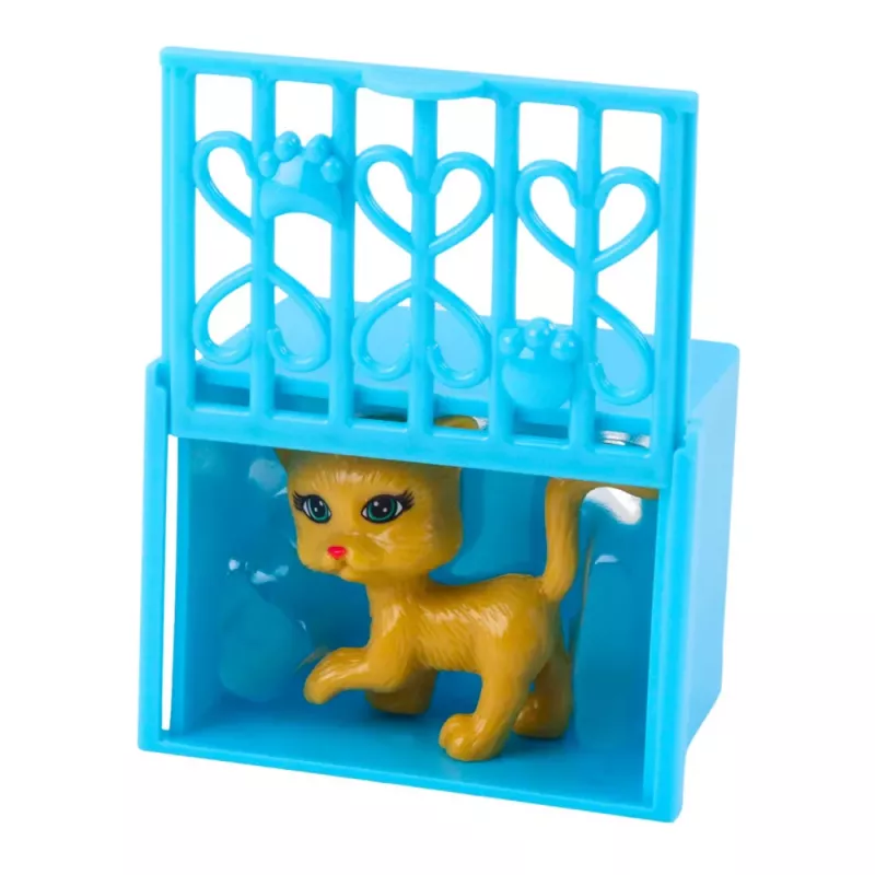 LEAN TOYS Mini Lėlė su Aksesuarais Kitty Vežimėlis Rožinis Lėlių Rinkinys