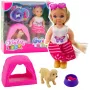 LEAN TOYS Mini lėlių rinkinys su šunimi, palapine ir aksesuarais