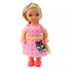 LEAN TOYS Mini lėlių rinkinys su šunimi, kačiuku, lova ir maisto dubenėliu