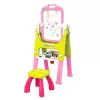 LEAN TOYS 5in1 Mokymosi lenta su kėde, daugiafunkciniai priedai, rožinė