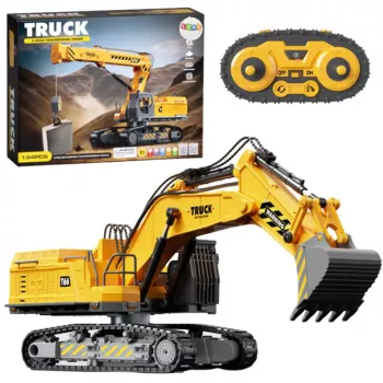 LEAN TOYS DIY nuotoliniu valdymu valdomas vikšrinis ekskavatorius 133el RC