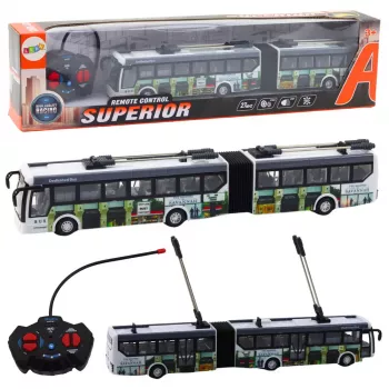 LEAN TOYS nuotoliniu valdymu miesto troleibusas su RC šviesomis, viešasis transportas