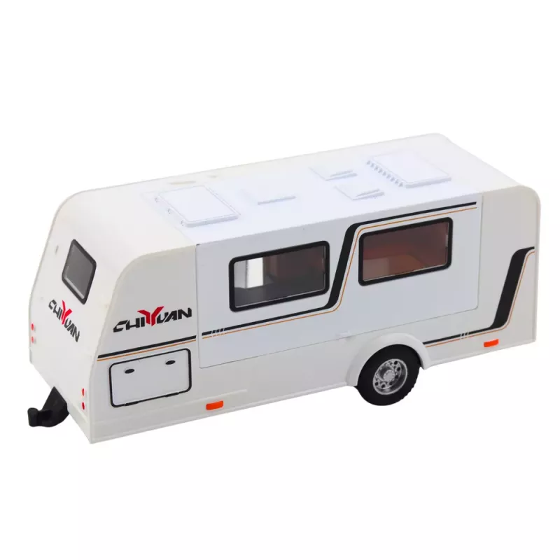 LEAN TOYS Automobilio ir kemperio rinkinys, visureigis, metalinis, su šviesomis ir garsais, raudonas, 1:32