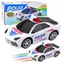 LEAN TOYS Policijos automobilis su šviesomis ir garsais Sportinis baltas