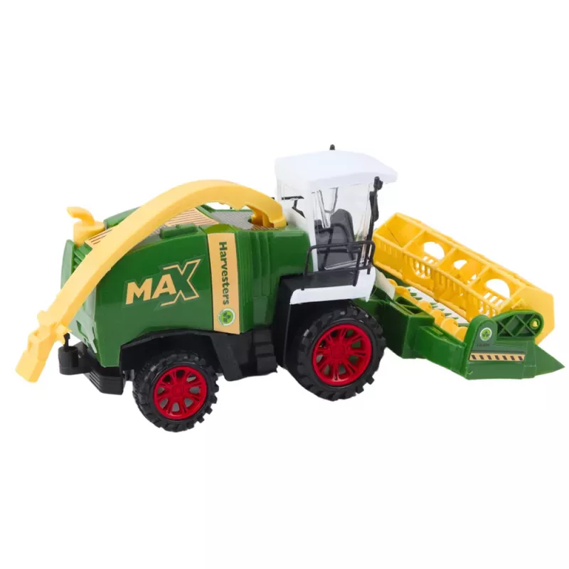 LEAN TOYS Kombainas ūkio žemės ūkio pjovimo mechanizmas varomas žalias 1:16 mastelis