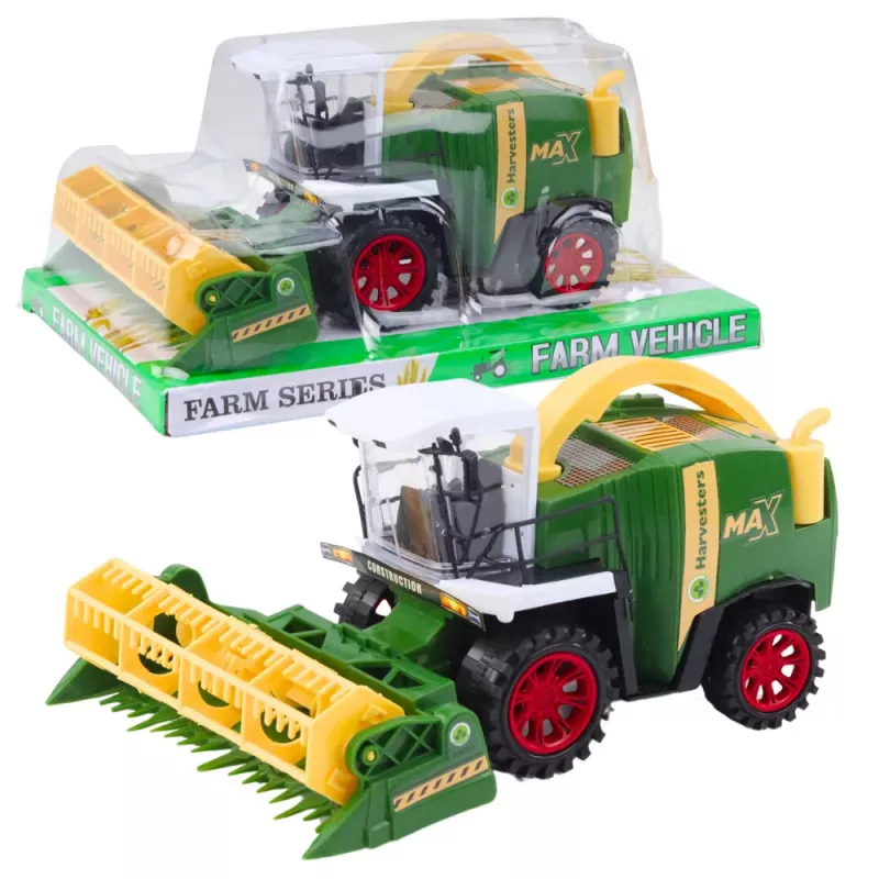LEAN TOYS Kombainas ūkio žemės ūkio pjovimo mechanizmas varomas žalias 1:16 mastelis