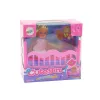 LEAN TOYS Mini Lėlė Pižamoje Su Rausva Lovyte