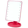LEAN TOYS Kosmetinis veidrodis su 16 LED diodų, reguliuojamu stovu, rožinis