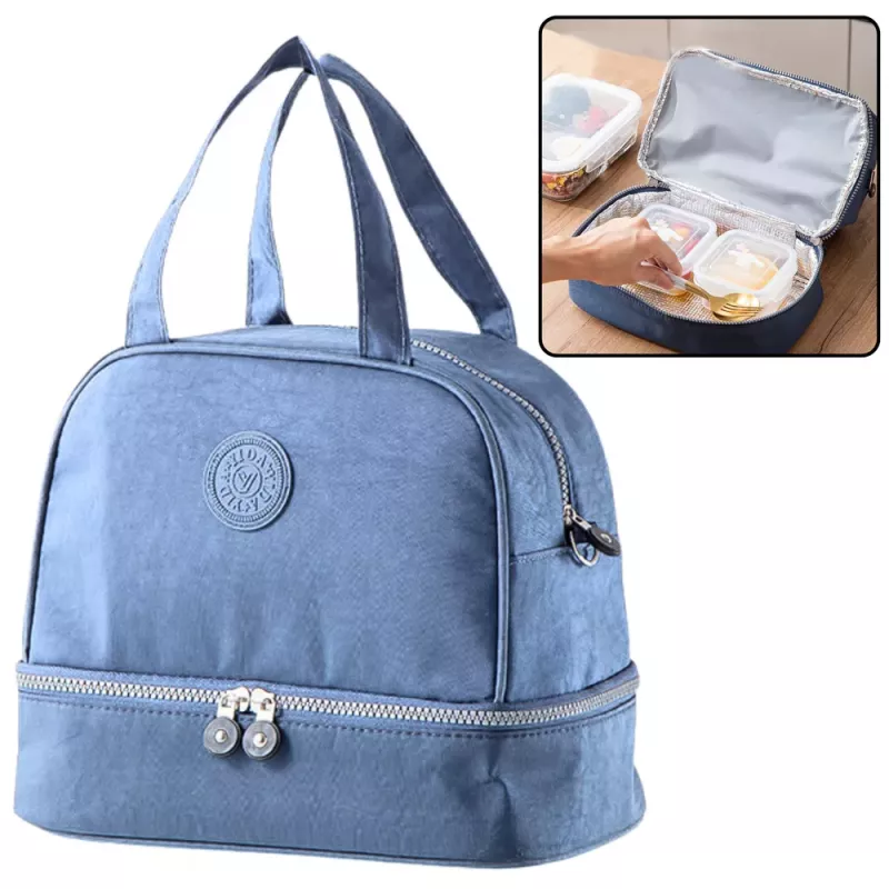 LEAN Thermal Insulating Breakfast Bag su reguliuojamu diržu, mėlyna, 27 cm
