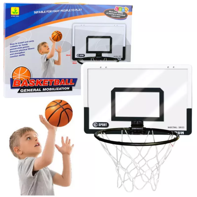 LEAN TOYS Krepšinio rinkinys su lenta, skydu, lanku, kamuoliu ir pompa
