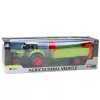 LEAN TOYS Traktorius su priekaba, trinties pavara, atidaromas gaubtas, durys, žalias