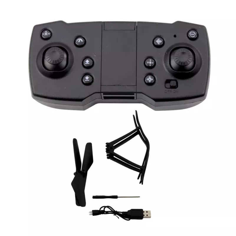 LEAN TOYS Sky Hunter D19HW Dronas su FPV kamera, Wi-Fi nuotolinio valdymo pultu ir telefono laikikliu