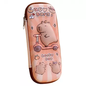 LEAN Pencil Case School Kit Capybara On A Scooter 23cm