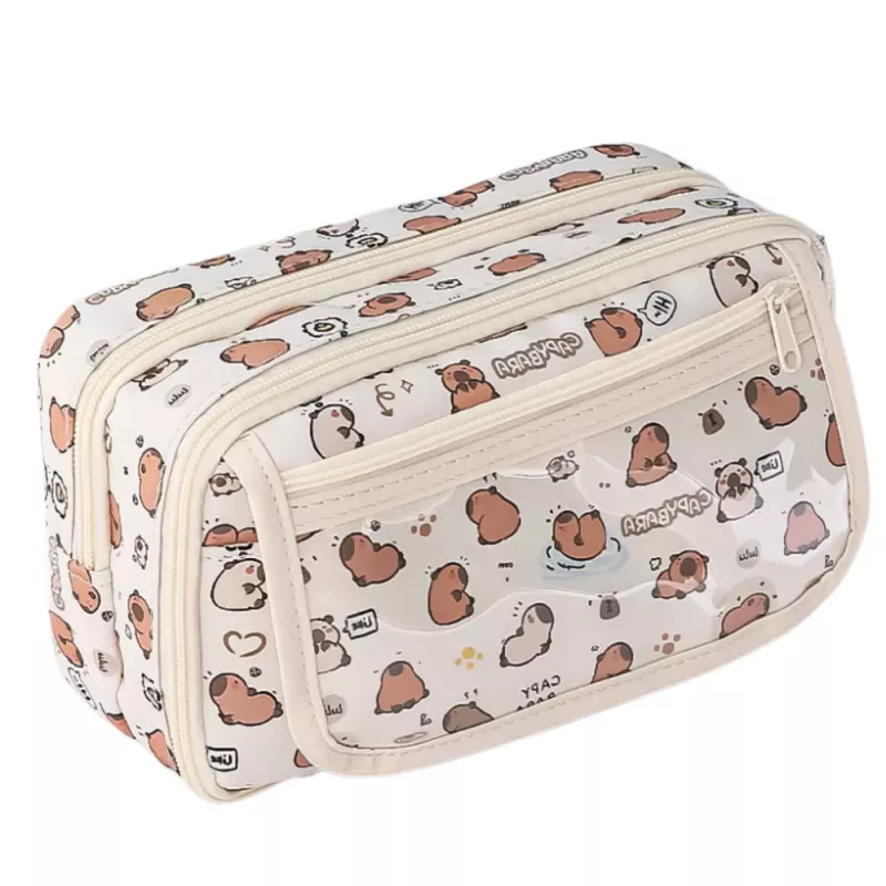 LEAN Pencil Case School Kit Capybara White 21cm
