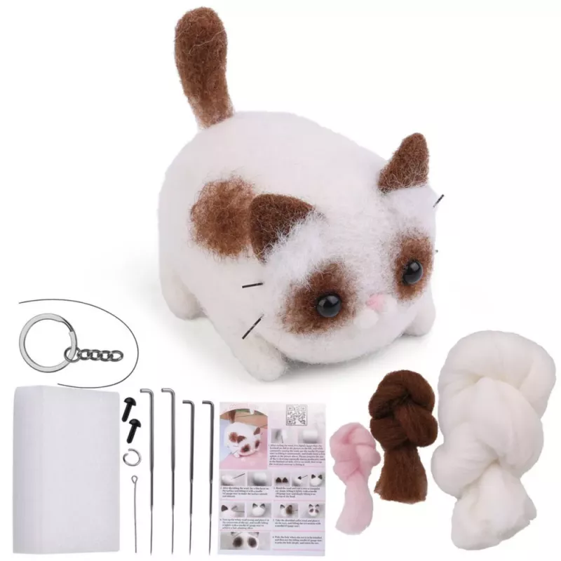 LEAN TOYS DIY Felting Kit - Worsted Wool Dog Cat Mix
