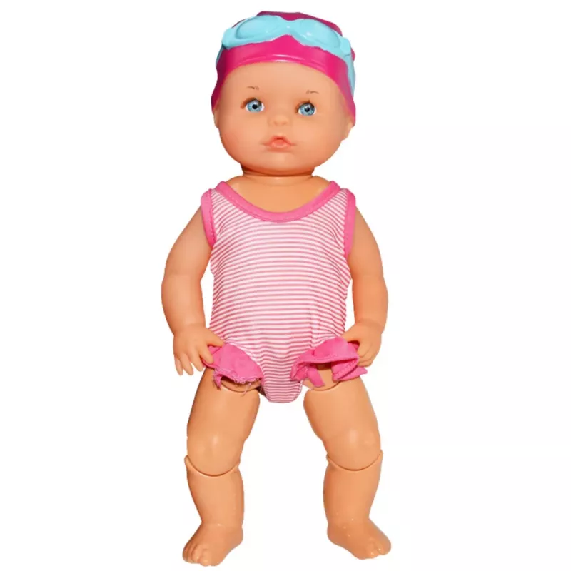 LEAN TOYS Kūdikio lėlė Plaukiojanti vonioje Judančios galūnės Rožinis apdaras