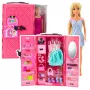 LEAN TOYS Lėlė su spintos aksesuarais, rožiniai drabužiai, mados apsirengimo rinkinys