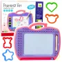 LEAN TOYS Magnetinė lenta su slankiojančiais antspaudais ir raštais, rožinė