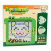 LEAN TOYS Magnetinė lenta dėlionė mozaika Dinozauras Žalia Kortelės 20 Dizainų