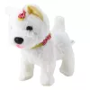LEAN TOYS Interactive Dog with Bows on a Leash Walks and Barks White