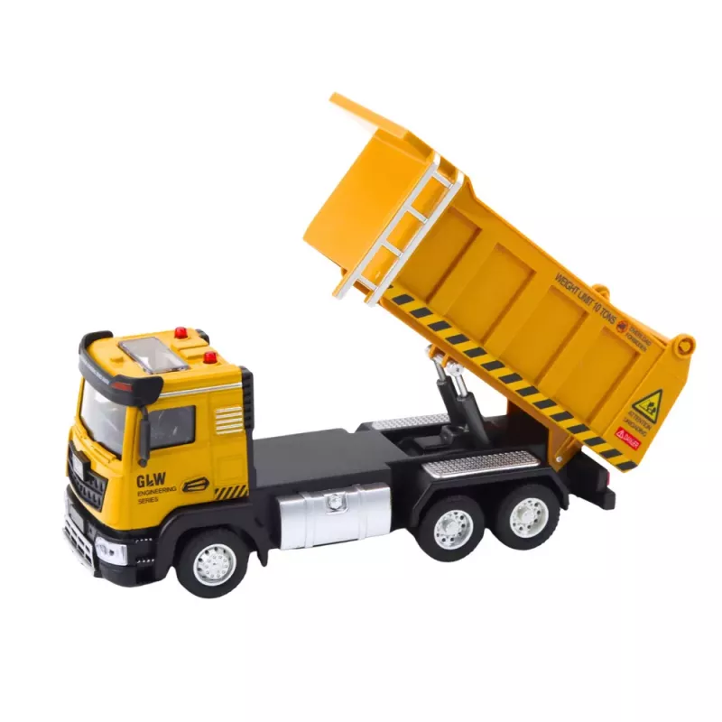 LEAN TOYS Statybinė transporto priemonė Geltonas savivartis