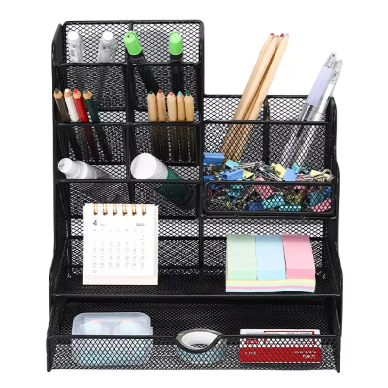 LEAN Office Supplies Organizer Container Metal Black