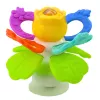 LEAN TOYS Sensorinis žaislas Gėlė besisukanti su dantukų masažuokliais ir siurbtuku