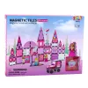 LEAN TOYS Magnetiniai langų blokeliai mergaitėms rožiniai 58 vnt.
