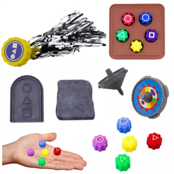 LEAN TOYS 4 tradicinių korėjiečių žaidimų rinkinys Squid Game – kauliukai, sukutis