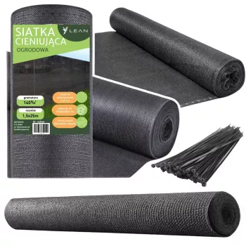 LEAN Šešėlinis tinklas tvorai, maskuojantis, pilkas, 1,5 m x 25 m, 140 g/m²