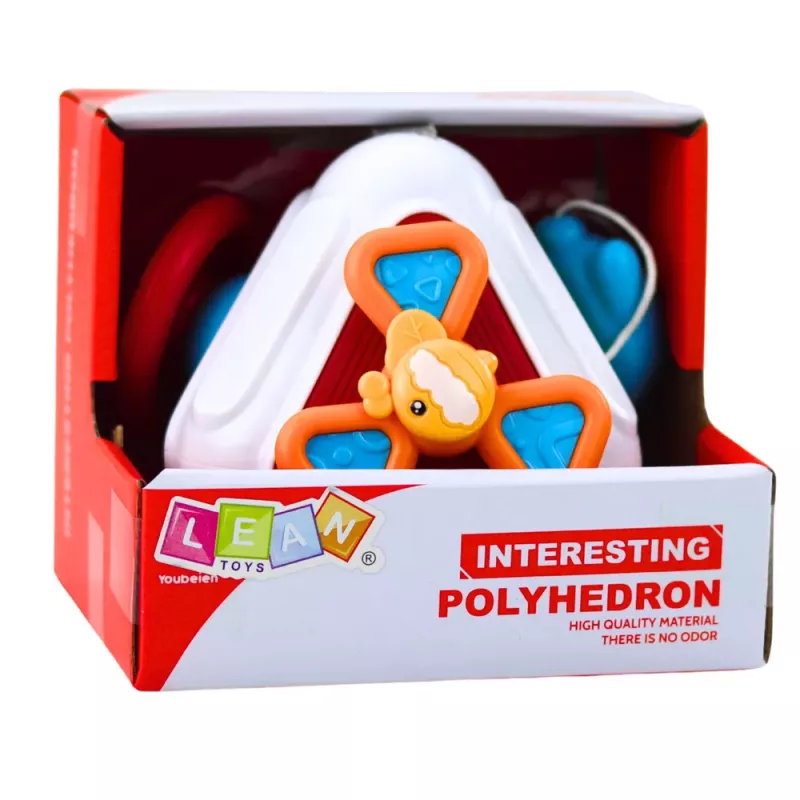 LEAN TOYS Lavinamasis manipuliacinis jutiminis kubas mažiems vaikams, spalvingas 5-in-1